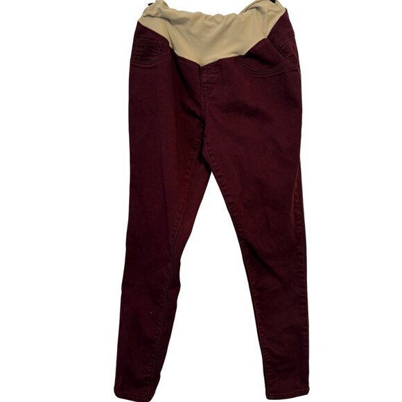 Indigo Blue Large Maternity Skinny Pants With Elastic Waistband Large - Picture 1 of 8